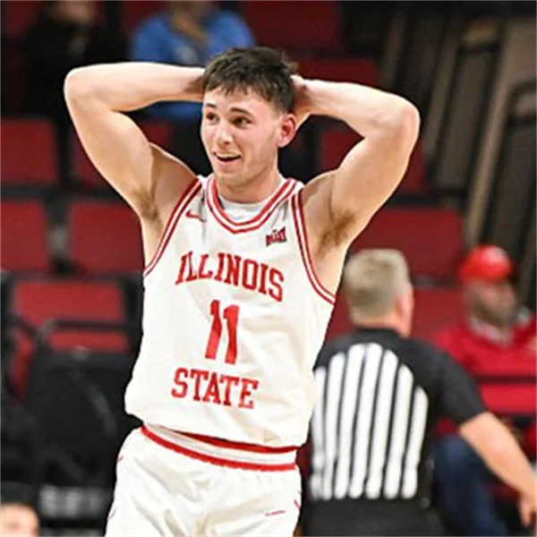 Illinois State Redbirds #11 Johnny Kinziger 2025-26 White Basketball Game Jersey