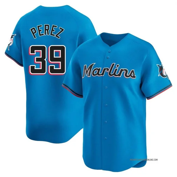 Mens Miami Marlins #39 Eury Perez Nike Blue Alternate Limited Jersey