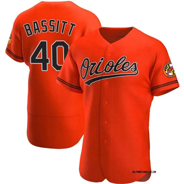 Mens Baltimore Orioles #40 Chris Bassitt Nike Orange Alternate Limited Jersey