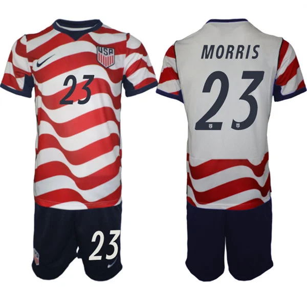 Mens USA National Team #23 Aidan Morris Home White 2026 FIFA World Cup Soccer Jersey Kit