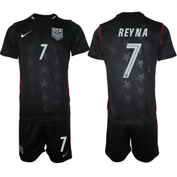Mens USA National Team #7 Giovanni Reyna Away Navy 2026 FIFA World Cup Soccer Jersey Kit
