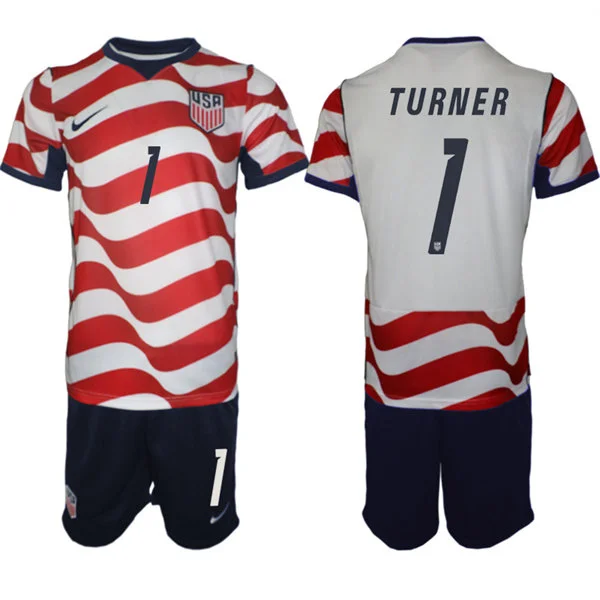 Mens USA National Team #1 Matt Turner Home White 2026 FIFA World Cup Soccer Jersey Kit