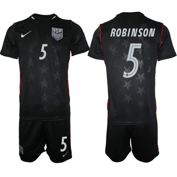 Mens USA National Team #5 Antonee Robinson Away Navy 2026 FIFA World Cup Soccer Jersey Kit