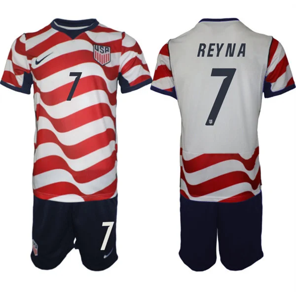 Mens USA National Team #7 Giovanni Reyna Home White 2026 FIFA World Cup Soccer Jersey Kit