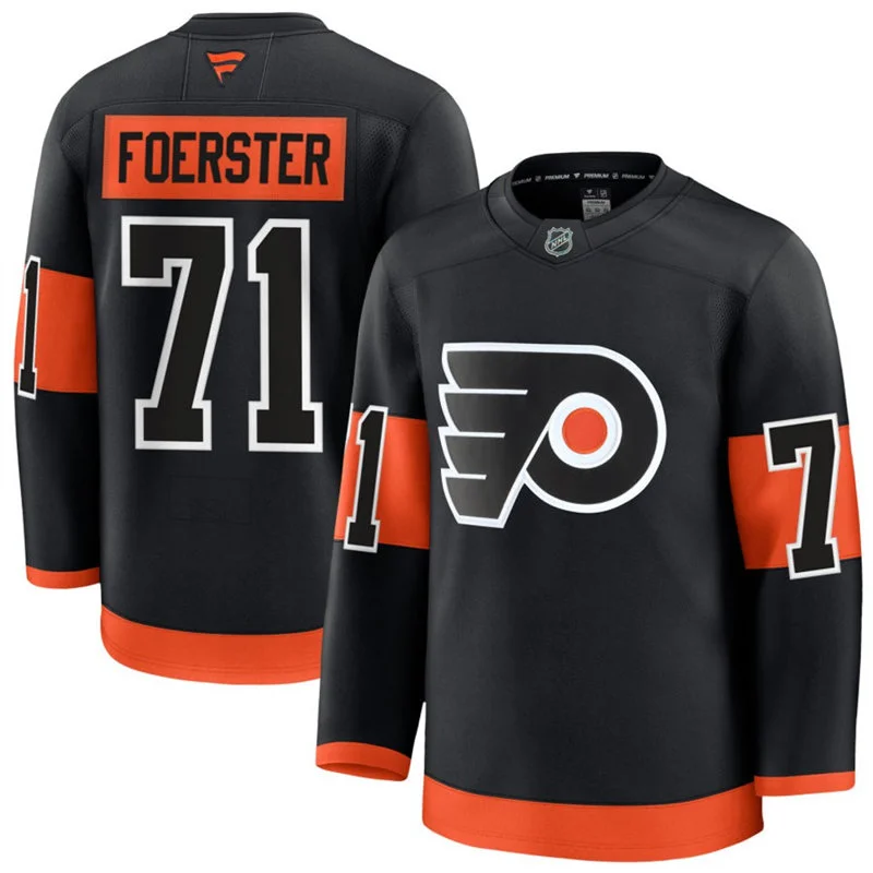 Mens Philadelphia Flyers #71 Tyson Foerster  Fanatics Black Alternate Premium Jersey