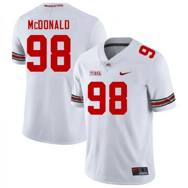 Ohio State Buckeyes #98 Kayden McDonald 2025 White Nike F.U.S.E. Limited College Football Game Jersey