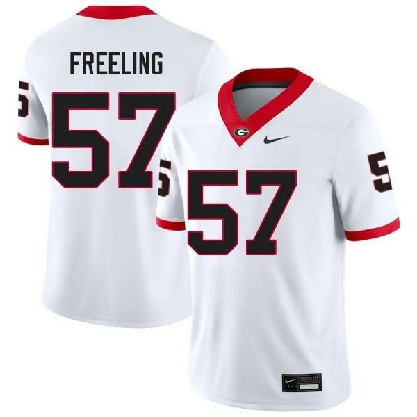 Mens Georgia Bulldogs #57 Monroe Freeling White Football Game Jersey