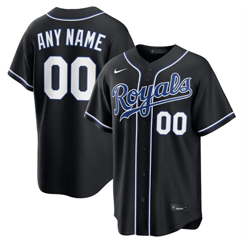 Kansas City Royals Custom Nike Fashion Replica BlackOut Fashion Jersey