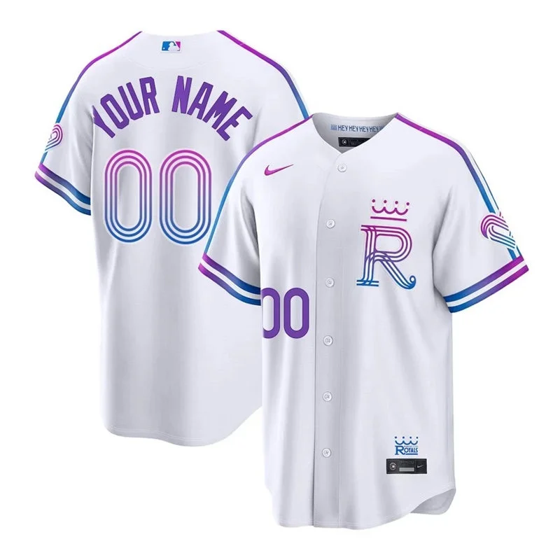 Kansas City Royals Custom 2026 White Forever Fountains City Connect Stadium Jersey