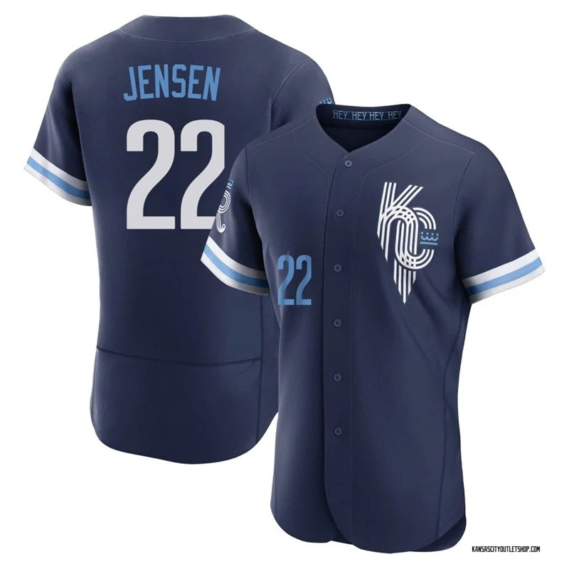 Mens Kansas City Royals #22 Carter Jensen Nike Navy City Connect Jersey