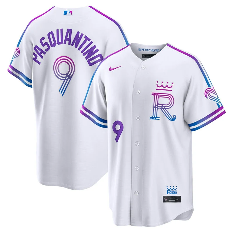 Youth Kansas City Royals #9 Vinnie Pasquantino 2026 White Forever Fountains City Connect Stadium Jersey
