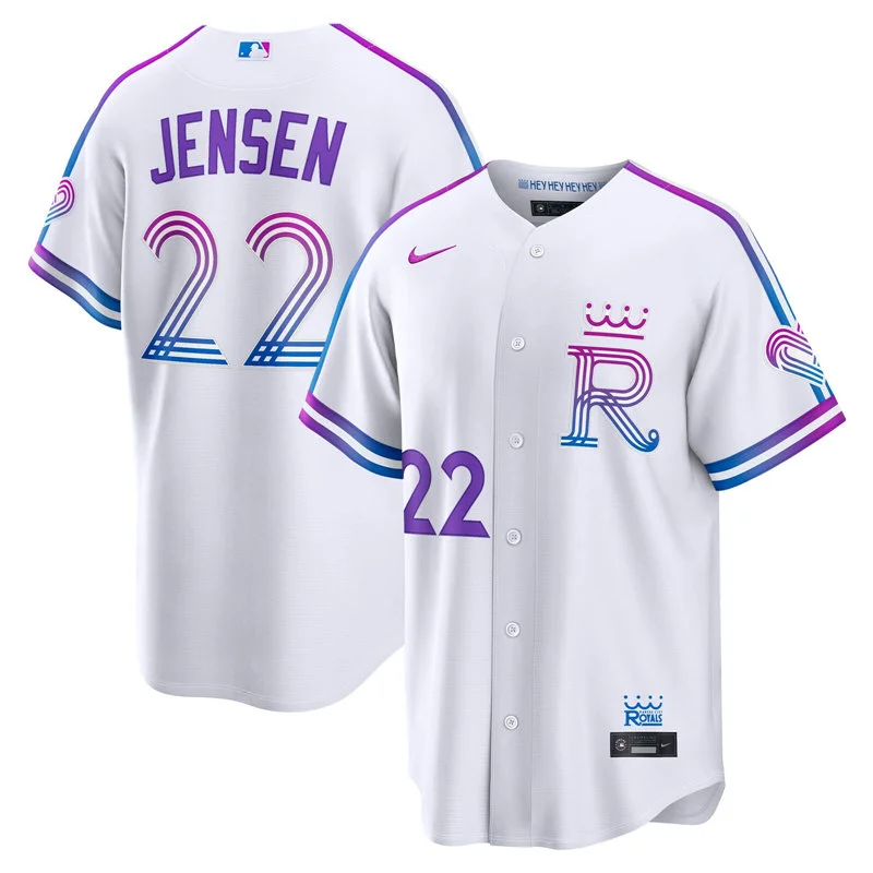 Youth Kansas City Royals #22 Carter Jensen 2026 White Forever Fountains City Connect Stadium Jersey