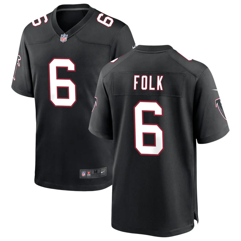 Men's Atlanta Falcons #6 Nick Folk Nike Black Throwback Vapor F.U.S.E. Limited Jersey