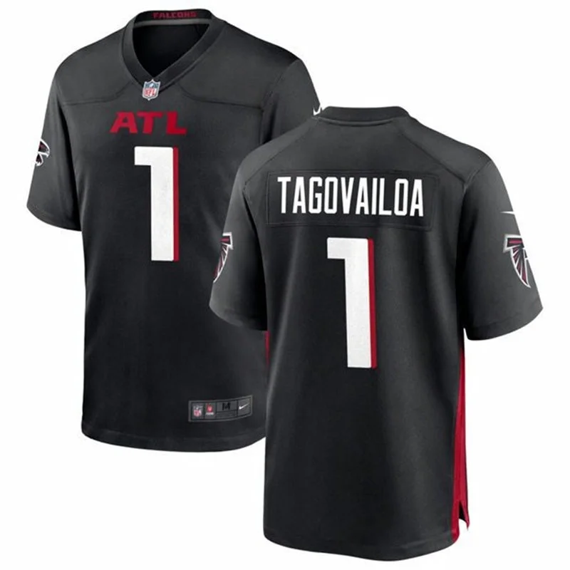 Men's Atlanta Falcons #1 Tua Tagovailoa Nike Black Vapor F.U.S.E. Limited Jersey