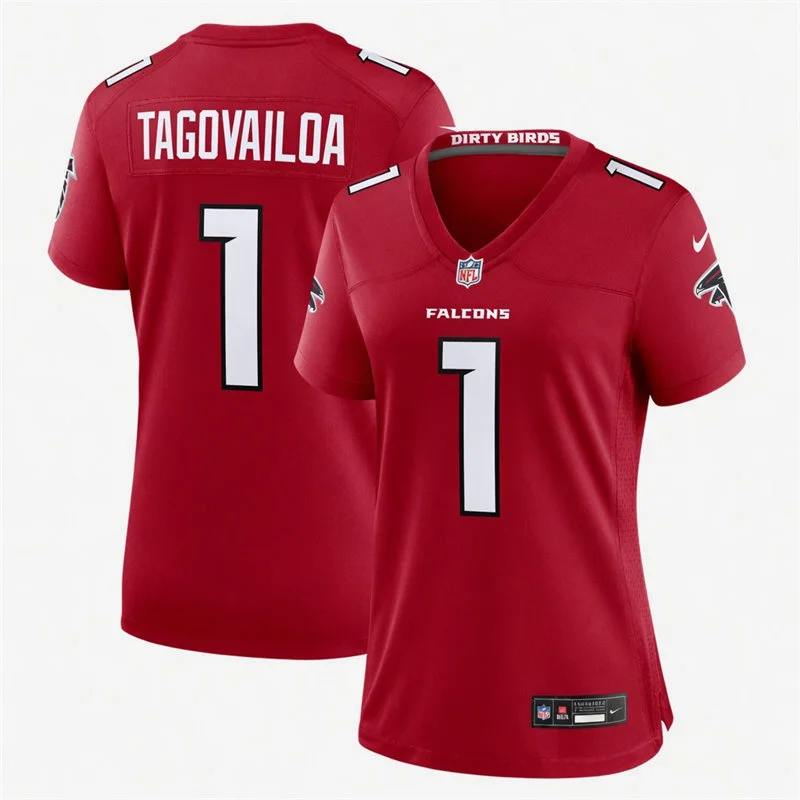 Women's Atlanta Falcons #1 Tua Tagovailoa Nike 2026 Red Alternate Limited Jersey
