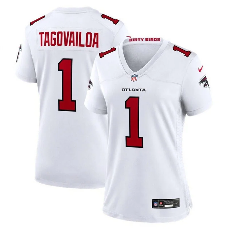 Women's Atlanta Falcons #1 Tua Tagovailoa Nike 2026 White Limited Jersey
