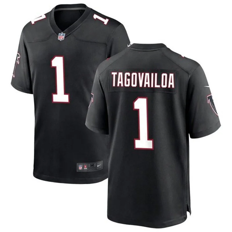 Youth Atlanta Falcons #1 Tua Tagovailoa Nike Black Throwback Limited Jersey
