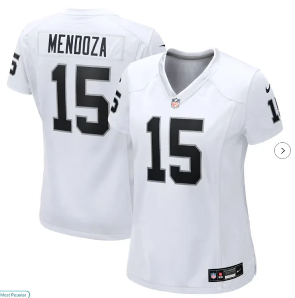 Women's Las Vegas Raiders #15 Fernando Mendoza Nike White Limited Player Jersey