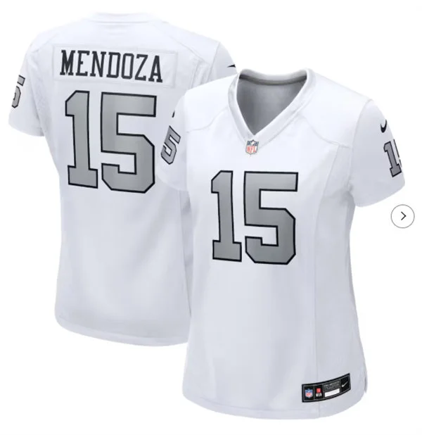 Women's Las Vegas Raiders #15 Fernando Mendoza Nike White Silver Alternate Limited Jersey
