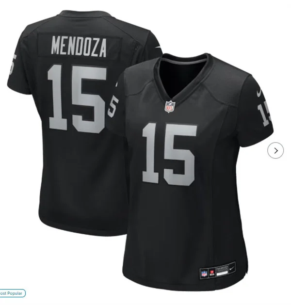 Women's Las Vegas Raiders #15 Fernando Mendoza Nike Black Limited Player Jersey