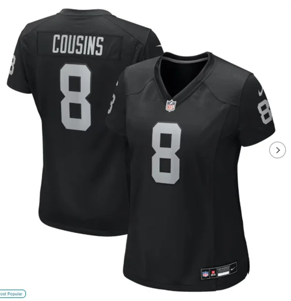 Women's Las Vegas Raiders #8 Kirk Cousins Nike Black Vapor F.U.S.E. Limited Jersey 