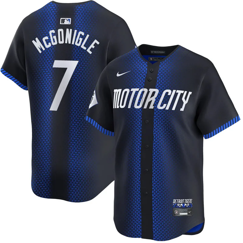 Men's Detroit Tigers #7 Kevin McGonigle Nike Navy City Connect Limited Jersey