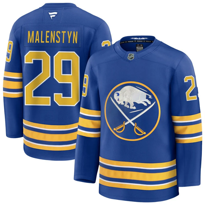 Men's Buffalo Sabres #29 Beck Malenstyn Fanatics Royal Home Premium Jersey