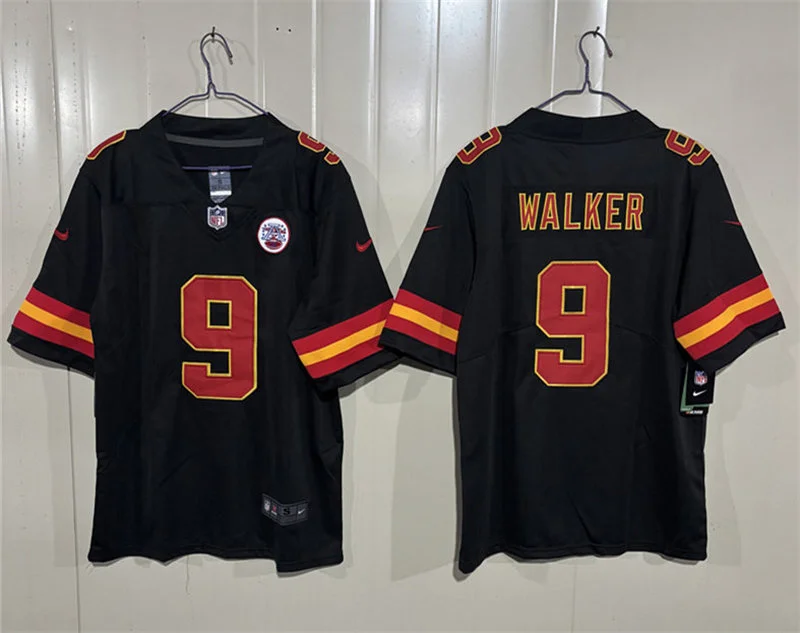Men's Kansas City Chiefs #9 Kenneth Walker III Nike Black Game Fashion Jersey