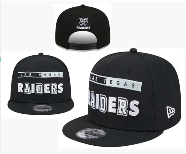 Las Vegas Raiders Las Vegas Wordmark Black Snapback Hat GS2604 (12)