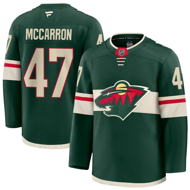 Men's Minnesota Wild #47 Michael McCarron Fanatics Home Green Premium Jersey