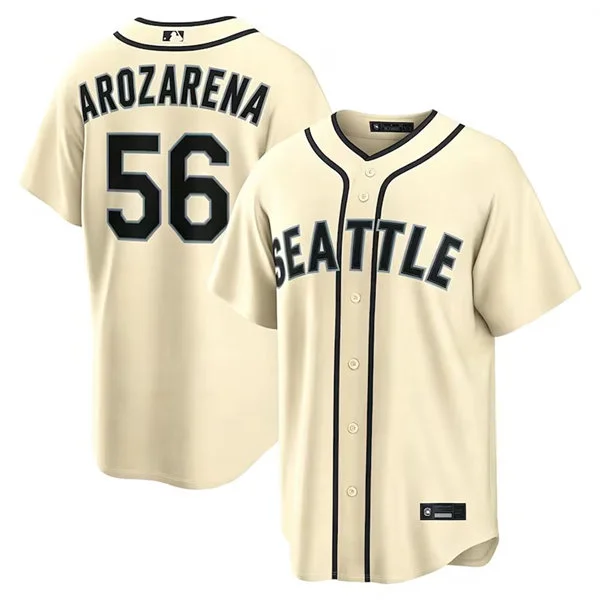 Men's Seattle Mariners #56 Randy Arozarena Cream Retro Limited Jersey