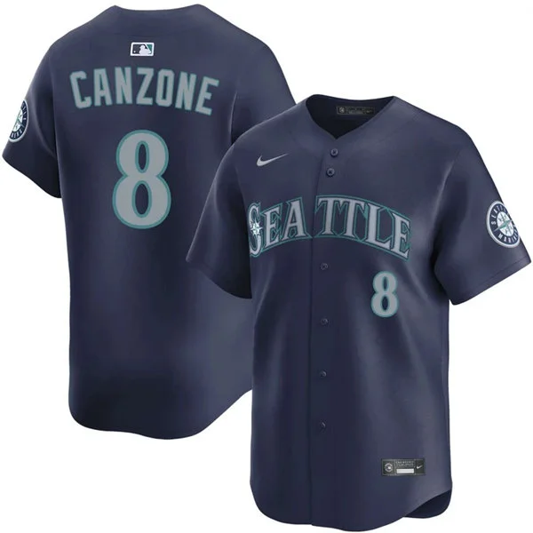 Men's Seattle Mariners #8  Dominic Canzone  Nike Navy Alternate Limited Jersey