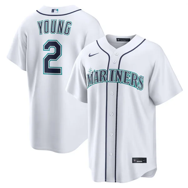 Men's Seattle Mariners #2 Cole Young Nike White Home Limited Jersey