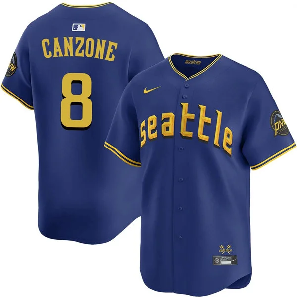Men's Seattle Mariners #8  Dominic Canzone  Nike Royal City Connect Limited Jersey