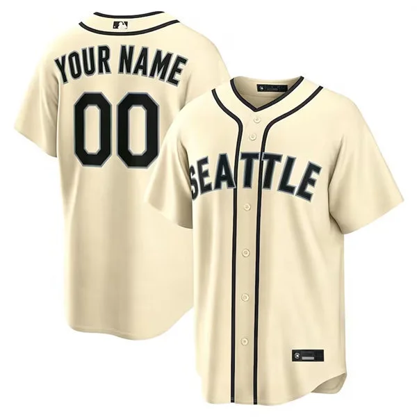 Seattle Mariners Custom Cream Retro Alternate Limited Jersey