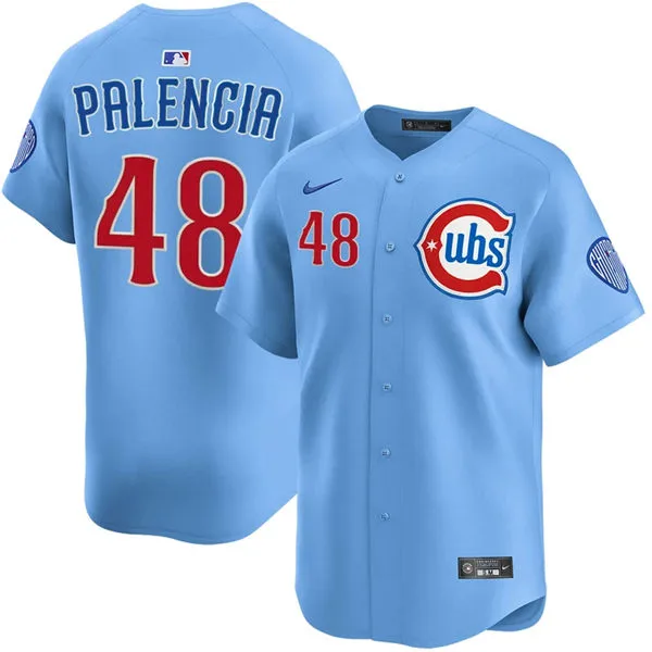 Mens Chicago Cubs #48 Daniel Palencia Nike Blue Alternate Limited Jersey