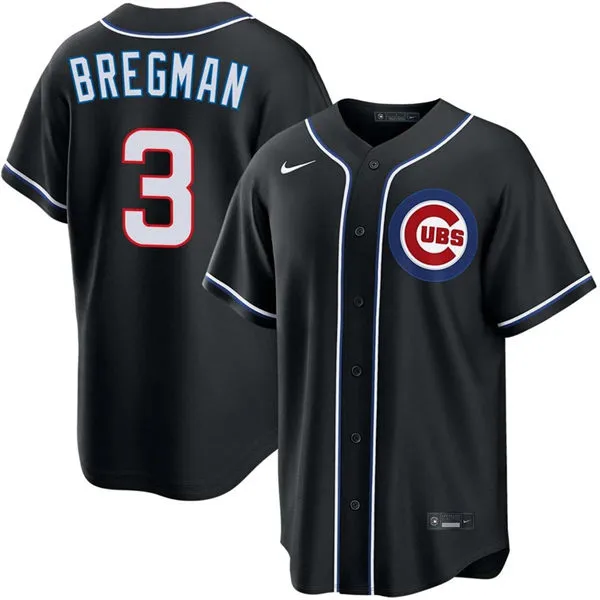 Mens Chicago Cubs #3 Alex Bregman 2026 Black Carbon Fashion Limited Jersey