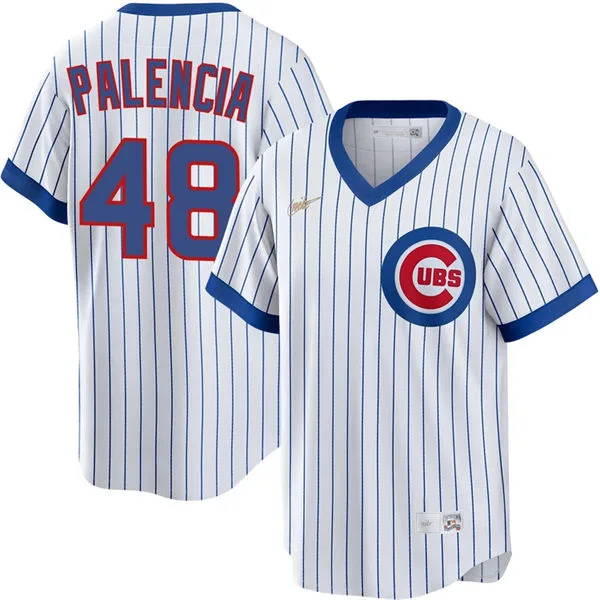 Mens Chicago Cubs #48 Daniel Palencia Nike White Pullover Cooperstown Jersey