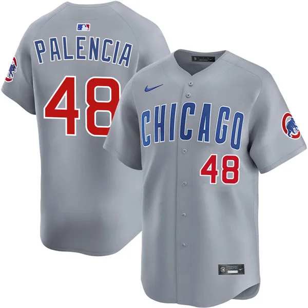 Mens Chicago Cubs #48 Daniel Palencia Nike Gray Road Limited Jersey