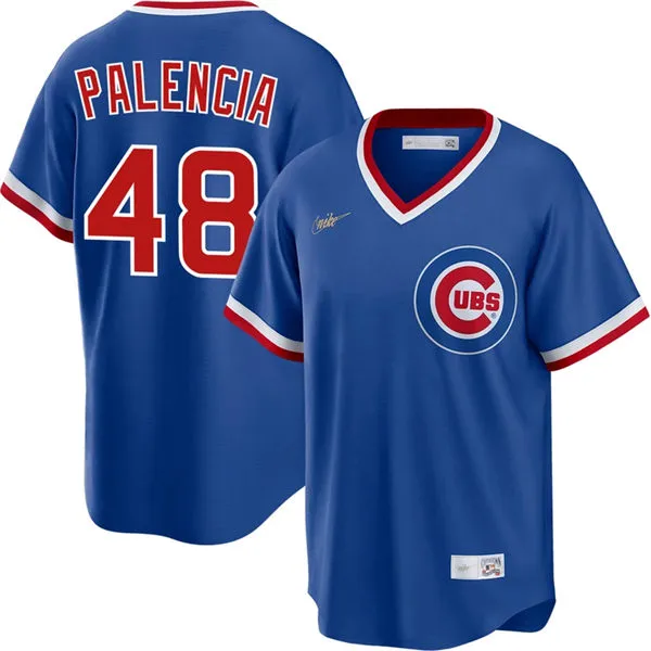 Mens Chicago Cubs #48 Daniel Palencia Nike Royal Pullover Cooperstown Jersey