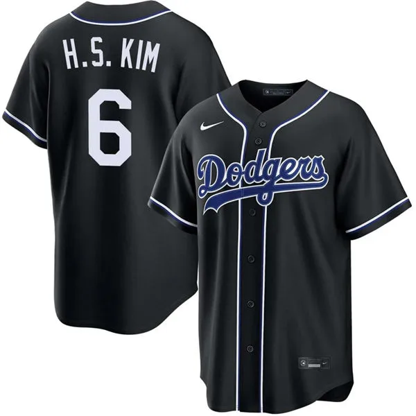 Mens Los Angeles Dodgers #6 Hyeseong Kim 2026 Black Carbon Fashion Limited Jersey