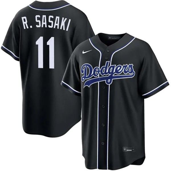 Mens Los Angeles Dodgers #11 Roki Sasaki 2026 Black Carbon Fashion Limited Jersey