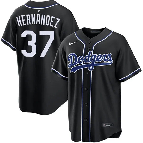 Mens Los Angeles Dodgers #37 Teoscar Hernandez 2026 Black Carbon Fashion Limited Jersey