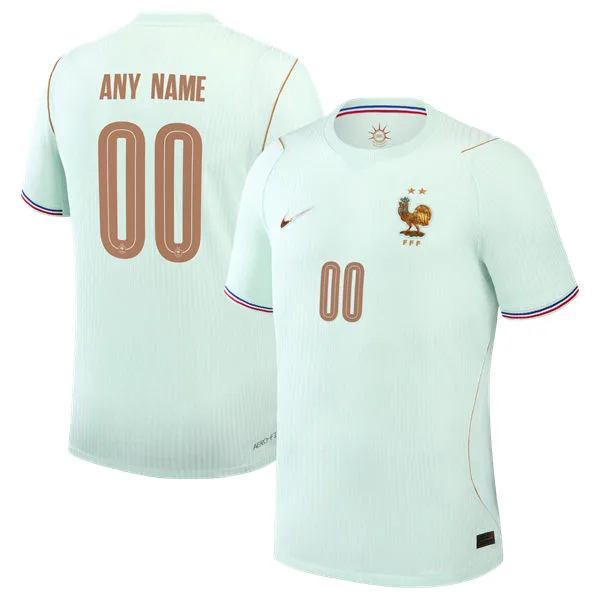 Mens France Soccer 2026 FIFA World Cup Custom Jersey Away Green