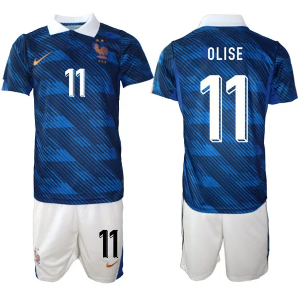 Mens France National Team #11 Michael Olise Home Blue 2026 FIFA World Cup Soccer Jersey