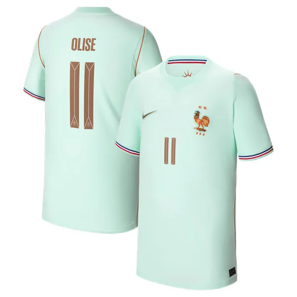 Mens France National Team #11 Michael Olise Green Away 2026 FIFA World Cup Soccer Jersey