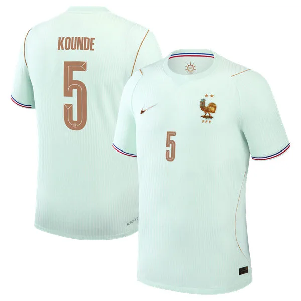 Mens France National Team #5 Jules Kounde Green Away 2026 FIFA World Cup Soccer Jersey