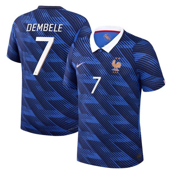 Mens France National Team #7 Ousmane Dembele Home Blue 2026 FIFA World Cup Soccer Jersey