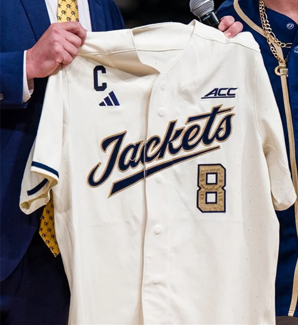 Georgia Tech Yellow Jackets #8 Drew Burress 2026 Cream Baseball Jersey Without Name
