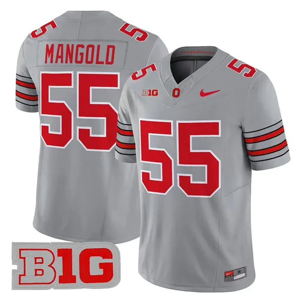 Men's Ohio State Buckeyes #55 Nick Mangold 2026 Gray F.U.S.E Limited Football Jersey